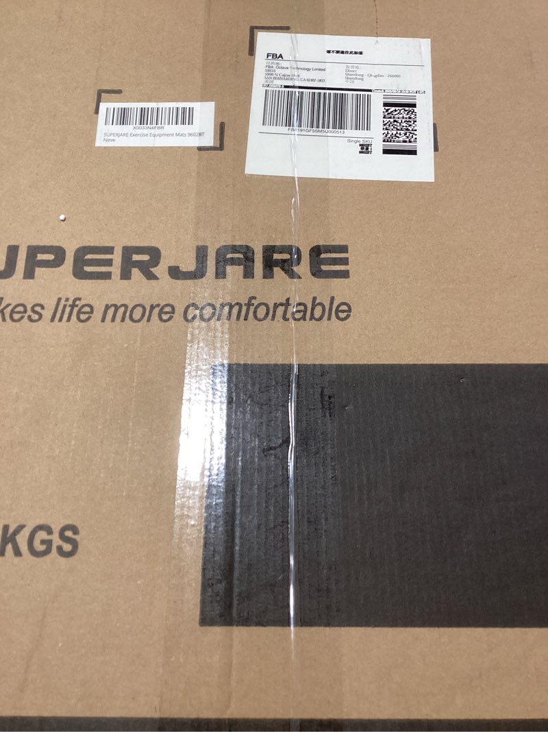 Condition photo showing New/Like New for SUPERJARE 0.56'' Thick 12 Pcs 48 Sq Ft Rubber Top Exercise Equipment Mats, High Density EVA Foam Mats with Rubber Top, Interlocking Gym Flooring for Home Gym, Protective Workout Mat, Black/Grey 12 Tiles (48 Sq Ft) Black/Grey