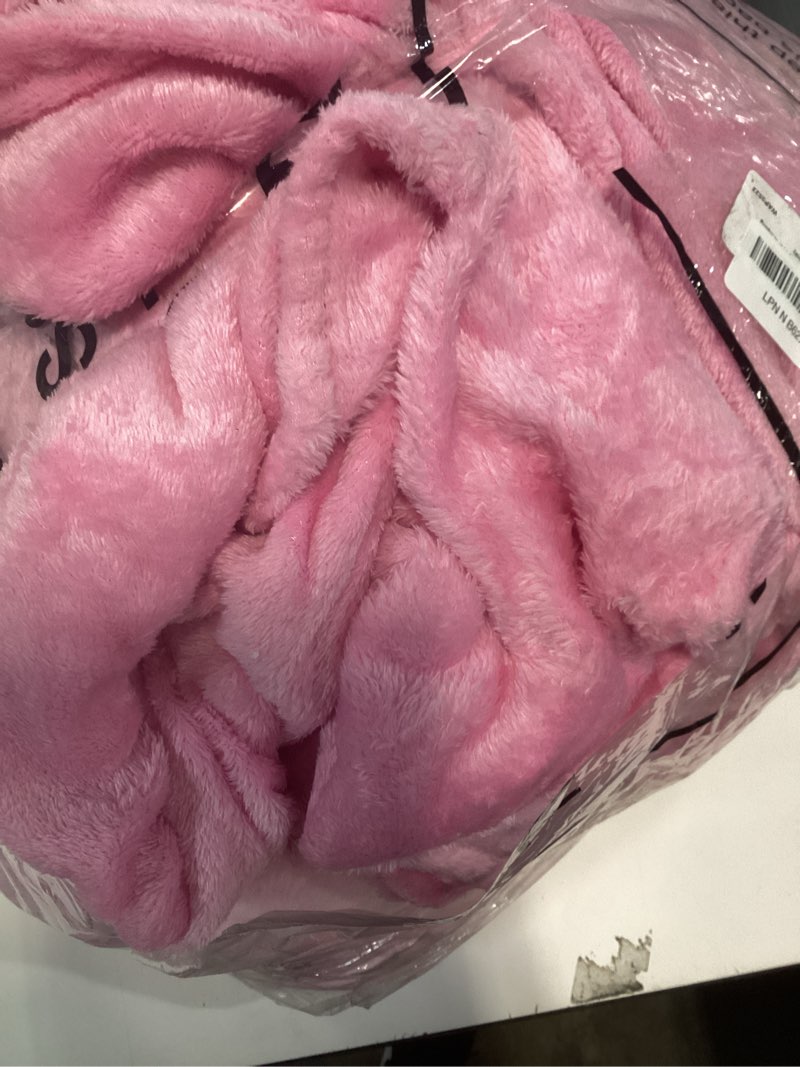 Condition photo showing As Is for 18 pcs kids sleepover party supplies set for girls fleece soft blankets fluffy heart throw pillow plush sleep eye mask for spa camping birthday favors(light pink) light pink 12 × 11inch
