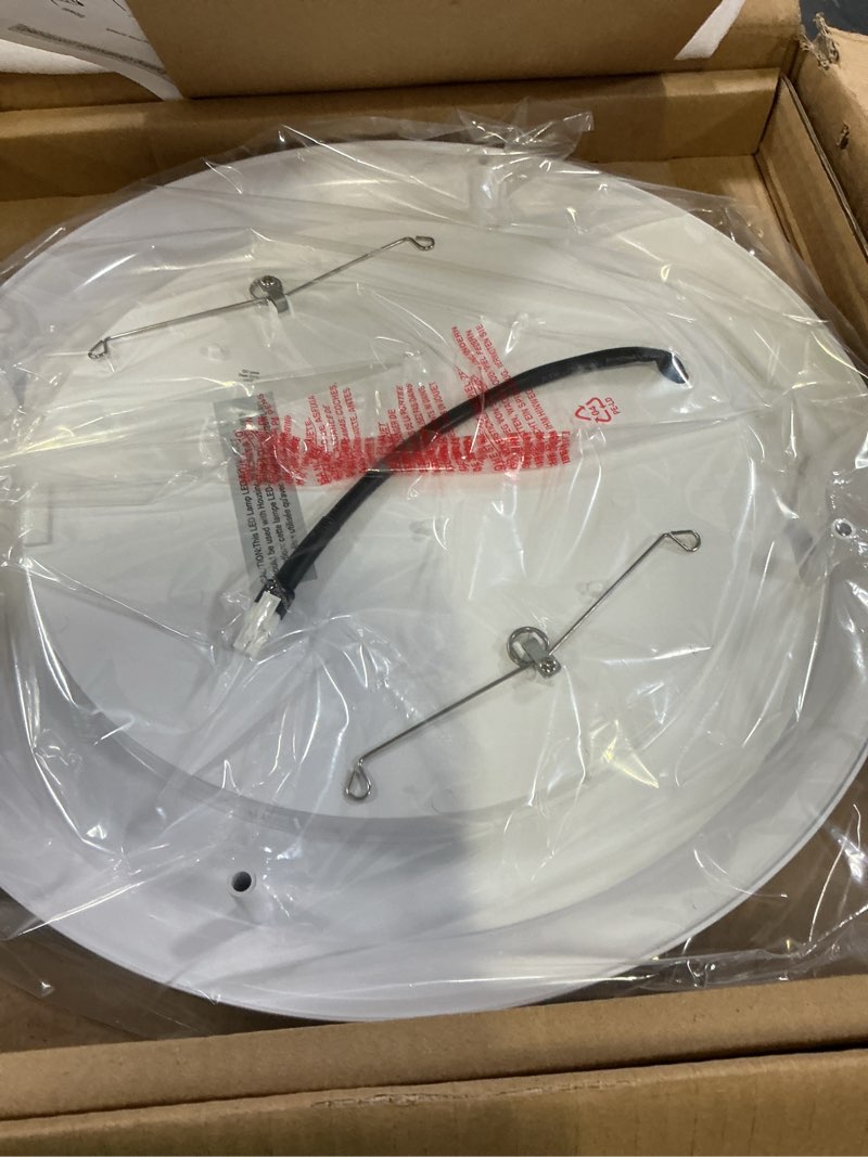 Condition photo showing New/Like New for 100cfm round bathroom ventilation fan: quiet 1.2 sones ceiling mount exhaust fan combo with integrated led light, 5cct selectable, dimmable, wet rated, etl certified 100 cfm with round light