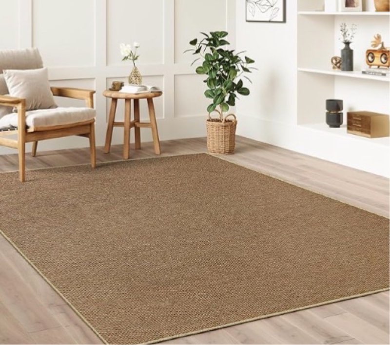cososa faux jute non-slip area rug, 10x14 washable pet-friendly floor mat for living room, bedroom, 