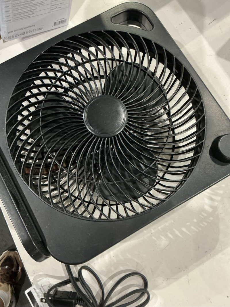 Condition photo showing Good Condition for mainstays 9" 3-speed indoor personal table electric fan, portable handle, white, model#fn2006w