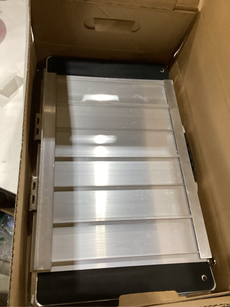 Condition photo showing Good Condition for VNN Portable Wheelchair Ramp 2FT, Non-Slip Aluminum Ramps for Wheelchairs for Home, Handicap Wheelchair Ramps for Home Steps, Aluminum Loading Dock Plates Aluminum 2FT (Usable height 2-6 inch)