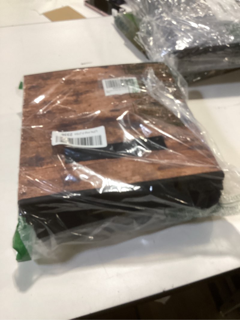 Condition photo showing Good Condition for stero fabric storage cubes, 8 pack foldable storage bins with handle, 11 inchbox for shelves, closet, organizer, rustic brown and black 11"-8 pack rustic brown and black