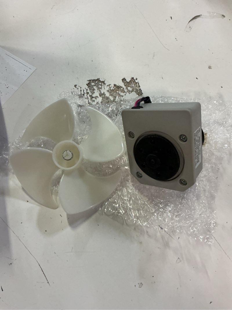 Condition photo showing Good Condition for dc12v refrigerator evaporator fan motor assembly kbl-48zwt05-1202a | compatible for frigidaire, magic chef, omar fridge, fan motor parts, 2w 2200rpm ccw, replace 5304518492 3059900004