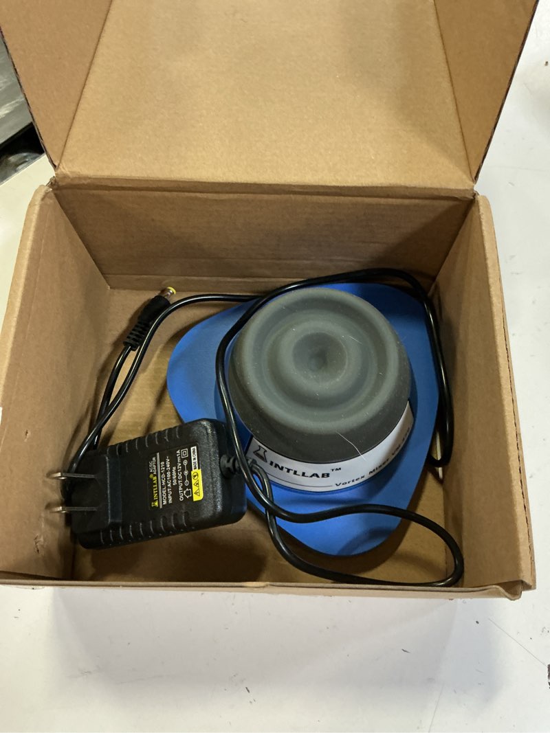 Condition photo showing As Is for intllab lab vortex mixer, touch function lab vortexer, gel polish, eyelash adhesives, acylic paints, test tubes and centrifuge tubes