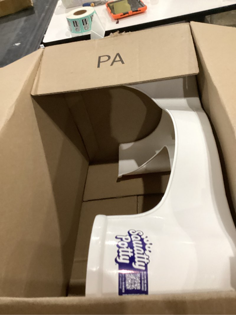 Condition photo showing As Is for squatty potty the original bathroom toilet stool, 7 inch height, white white 7 inch