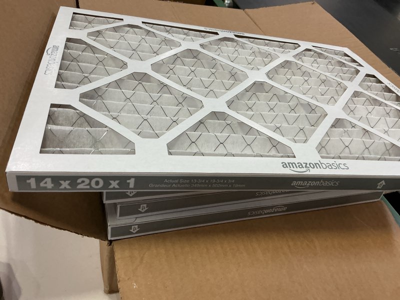 Condition photo showing Good Condition for Amazon Basics 14x20x1 Air Filter 6 Pack, MERV 8 AC Furnace Filters (Actual Size: 13.3/4\" x 19.4\" x 0.13") 14x20x1 Merv 8