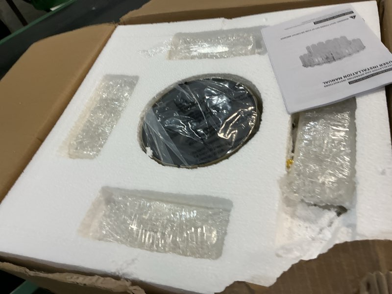 Condition photo showing Good Condition for Crystal Caged Ceiling Fan with Light Flush Mount, 20inch Crystals Ceiling Fan with Light and Remote,Gold Crystal Fandelier Ceilings Fans with Lights for Bedroom,Nursery, Foyer 20inch Gold Crystal Caged Ceiling Fan with Light