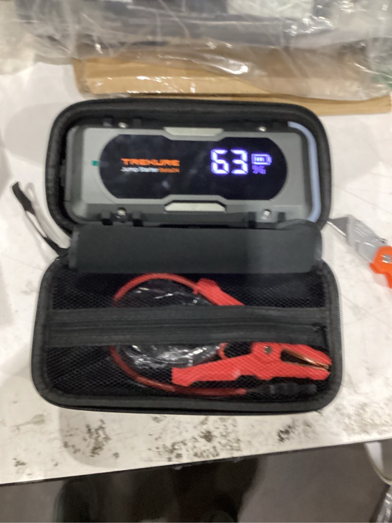 Condition photo showing Good Condition for 8000a car battery jump starter, battery jumper starter portable (all gas/12l diesel), 27000mah 65w charging jump box, portable car jump starter with 160w dc, 600lm light, extended jumper cables