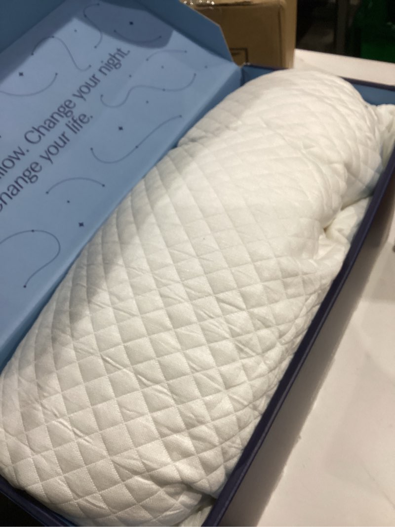 Condition photo showing Good Condition for DreamyBlue Signature Pillow w/Adjustable Loft • Shredded Memory Foam Fill • Neutral Alignment for Side, Back, and Stomach Sleepers • Washable Bamboo Rayon Cover • CertiPUR-US Certified Foam (Queen) Queen (Pack of 1)