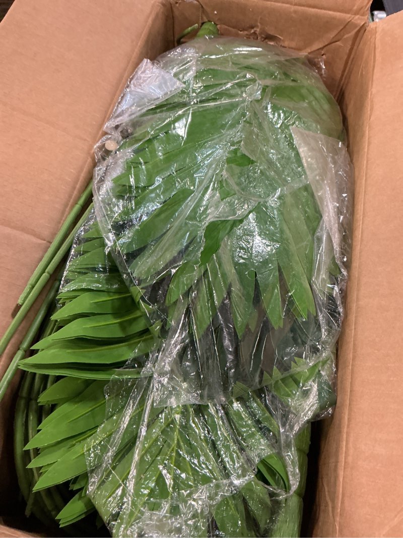 Condition photo showing Good Condition for sajandas set of 2 artificial areca palm plants in pots, 51 inch fake tropical palm trees with greenery leaves and stems, faux dypsis lutescens floor plants for office, store, garden, home decoration