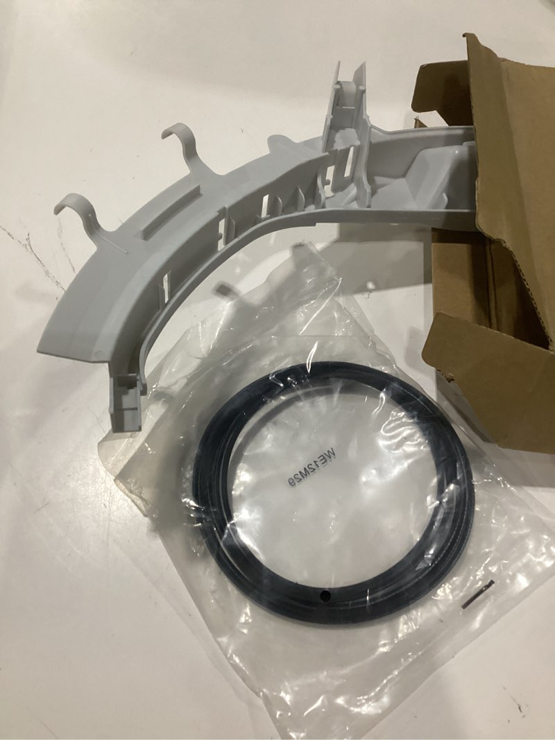 Condition photo showing As Is for we49x20697 dryer repair & maintenance kit with we18x25100 lint filter, compatible with select ge dryers – includes we3m26 bearing, we12x83 idler pulley, drive belt, felt seal & glide slides, incomplete