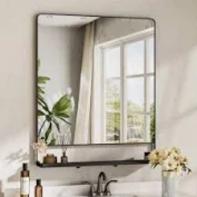 tillymae bathroom vanity mirror metal rectangle wall mirror accent mirror with shelves