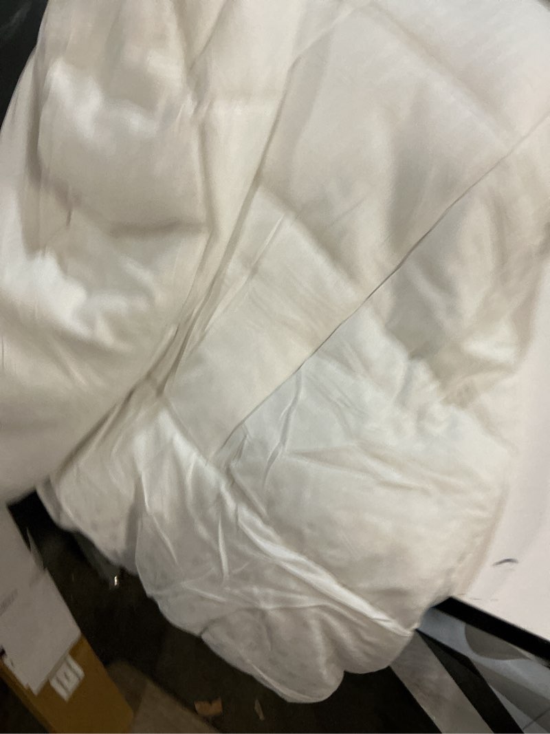 Condition photo showing As Is for bedlore queen mattress topper viscose derived from bamboo, thick pillow top mattress pad with stretchable pockets for 6-18 inches mattress, soft breathable mattress topper for back pain relief 1 white queen