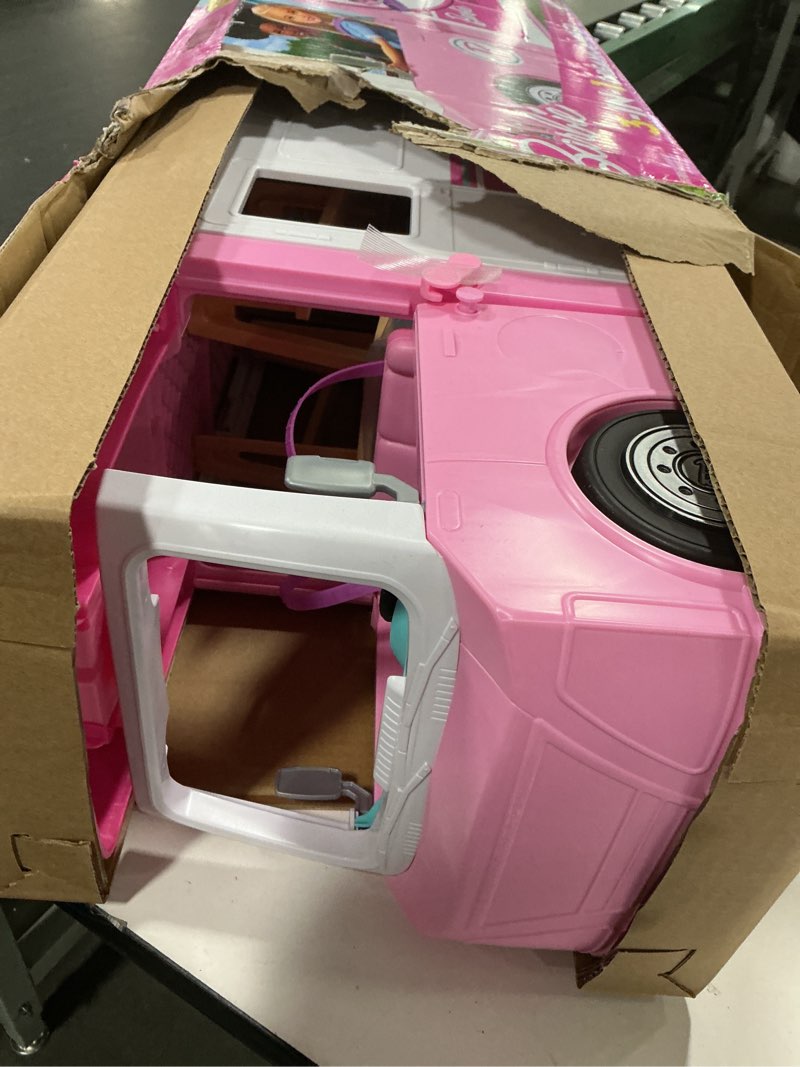 Condition photo showing Good Condition for Barbie Camper, Doll Playset with 50 Accessories, Transforms into Truck, Boat & House, Includes Pool, 3-in-1 Dream Camper (Amazon Exclusive)