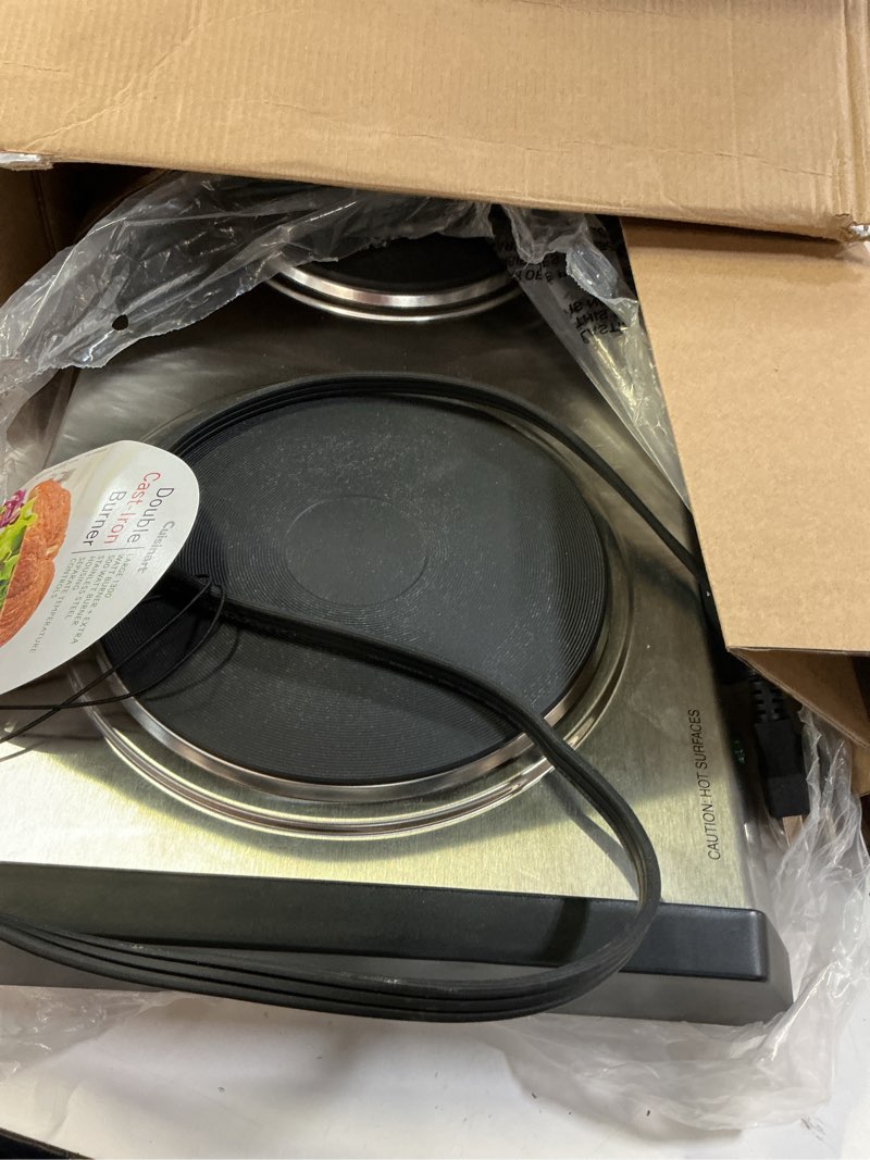 Condition photo showing Good Condition for cuisinart cb-60p1 countertop double burner, stainless steel/black