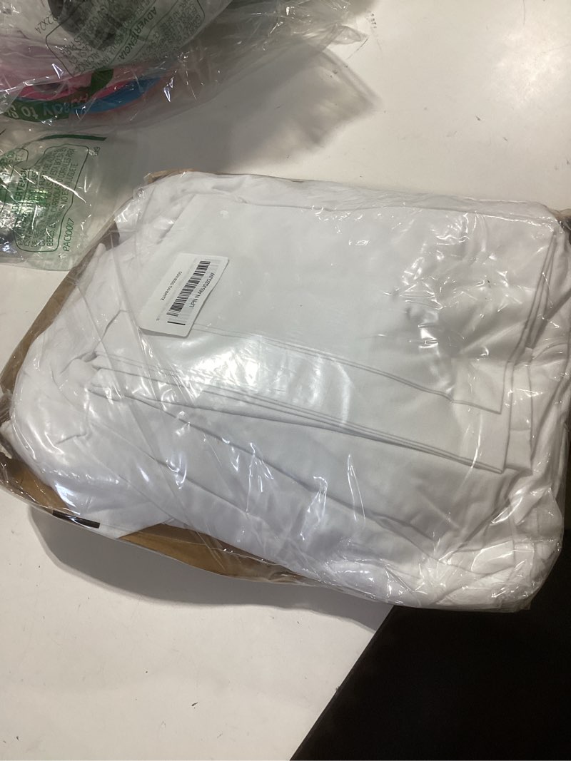 Condition photo showing Good Condition for lane linen 100% organic cotton twin sheets set, 3pc twin bed sheets, soft & comfy breathable cotton percale sheets for twin size bed, dorm room essentials low pill fade resistant white sheets twin 01: pure white