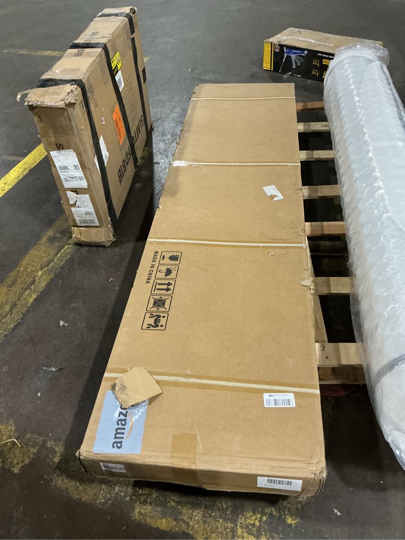 Condition photo showing Good Condition for 24" x 84" Bifold Sliding Barn Door, K Shaped Panel with Sliding Hardware Kit Set, Finished Closet Door Slab, 2.33FT Track for 2 Doors, MDF, White 24" x 84" White