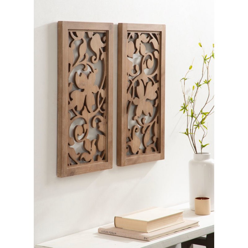 Lynnea Wall Art Plaque Set 2pk 12x24 Natural