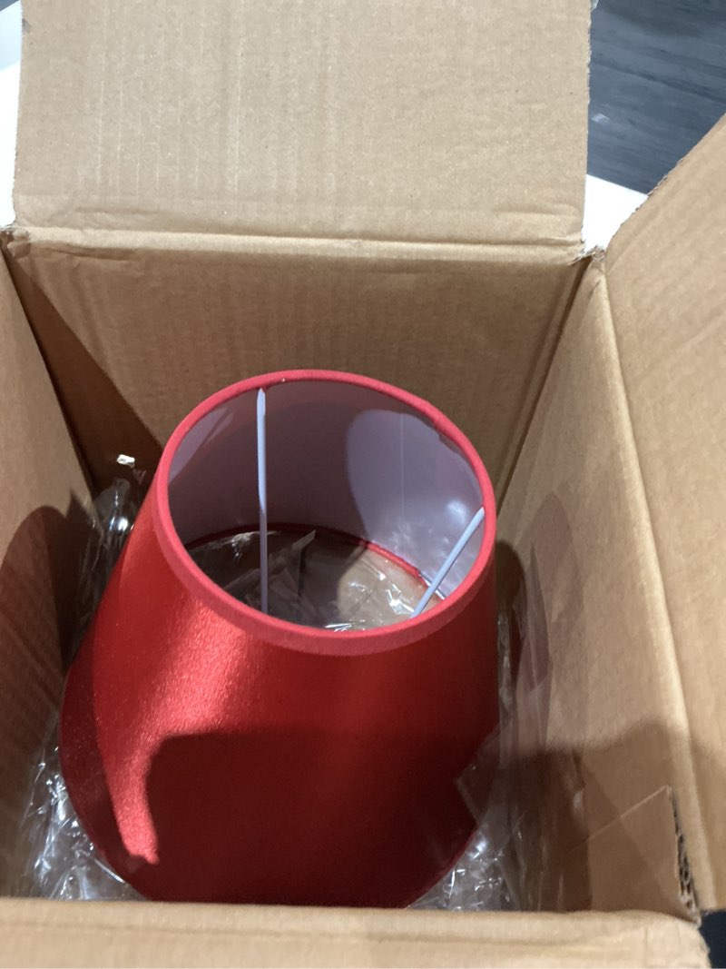 Condition photo showing Good Condition for beaupretty small barrel lamp shade for table lamps e27 e14 dual fabric lampshade replacement no assembly needed soft light diffuser cover for bedside desk wall sconce dark red