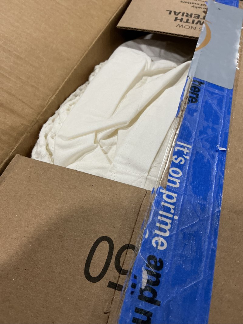 Condition photo showing Good Condition for bedsure cotton duvet cover queen - 100% cotton waffle weave coconut white duvet cover queen size, purewoven breathable bedding set for all season, 3 pieces, 90"x90" queen (90" x 90") 01 - coconut white (no comforter)