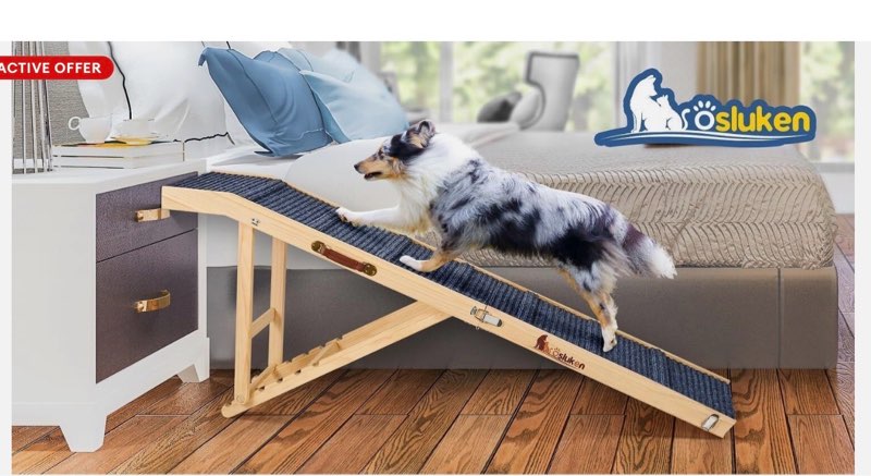 Adjustable Heights Dog Ramp Foldable Dog Stairs Non-Slip Ramp for Bed Sofa Car