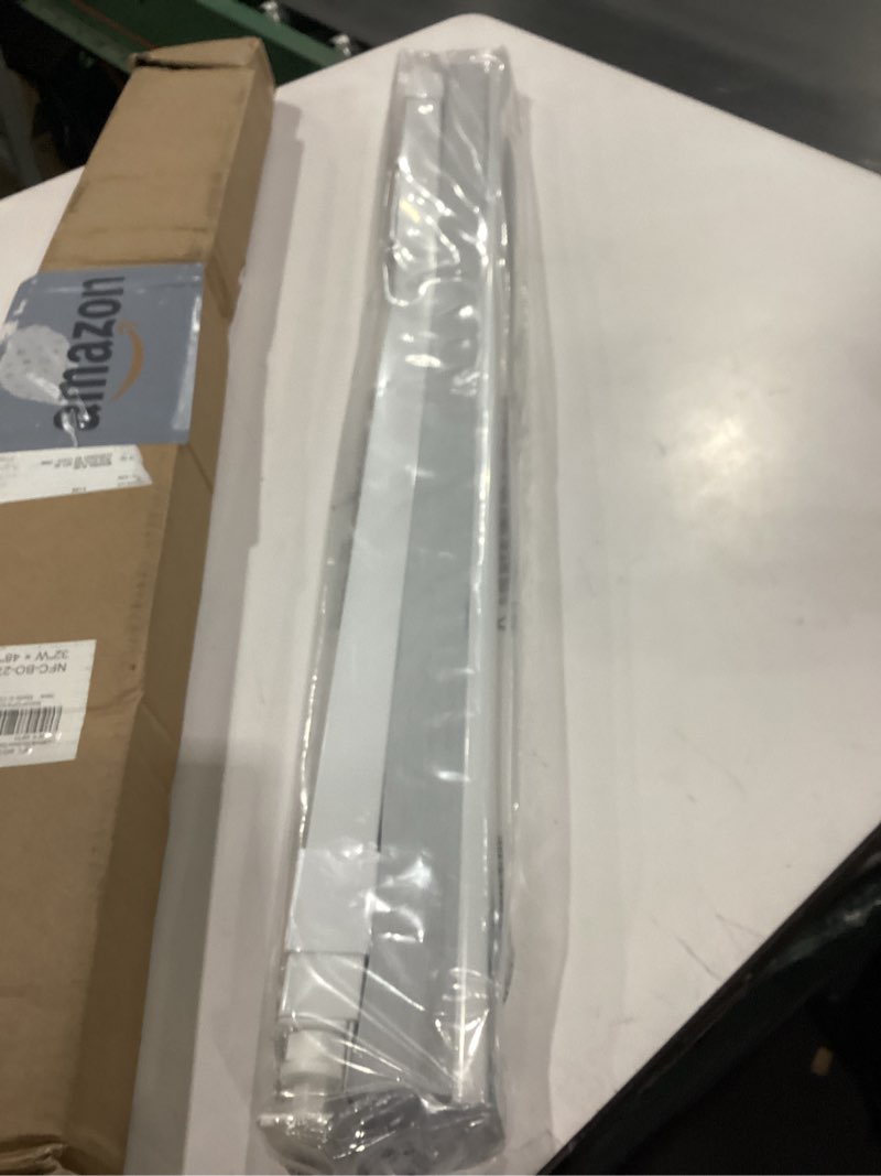 Condition photo showing New/Like New for LazBlinds Cordless Cellular Shades, No Tools No Drill Blackout Honeycomb Shades Pleated Blinds for Windows, 32'' W x 48'' H, Silver White Blackout-silver White 32'' W x 48'' H