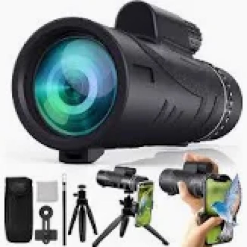 80x100 Monocular-Telescope High Powered for Smartphone Monoculars for Adults High Definition Monocul