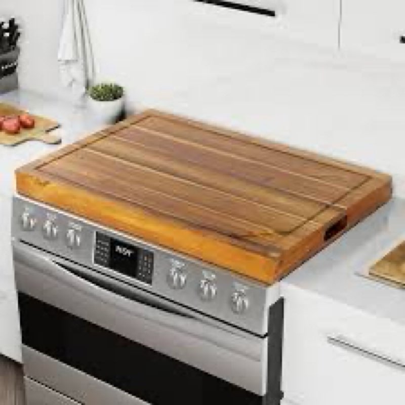 Noodle Board Stove Cover With Handles, 3 In 1 Wood Stove Top Covers Board For Gas Burners And Electric Stove