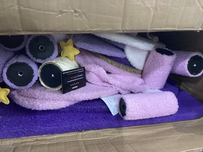 Condition photo showing As Is for 67 Inch Cat Tree for Indoor, Large Cat Tower with Sisal Scratching Post, Multi-Level Tall Big Plush 