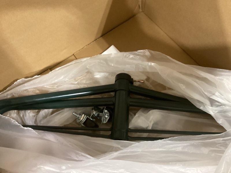 Condition photo showing Good Condition for National Tree Company Christmas Tree Stand | Includes Rolling Wheels | Fits 1.25 Inch Pole | Foldable - 32 Inch