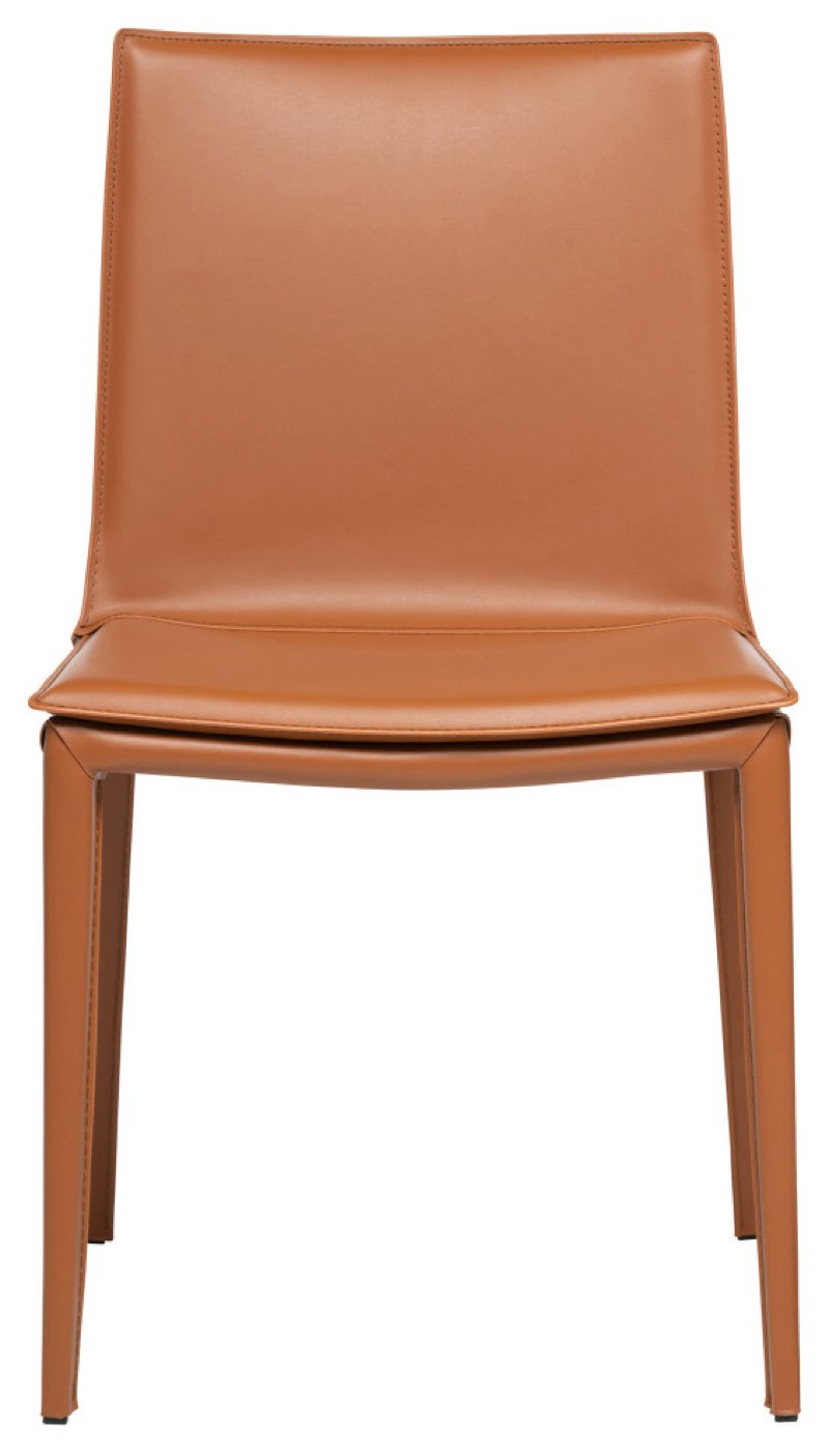 Prefential Price Elite Living Hilton Modern Leather Upholstered Dining Chair Cognac 
