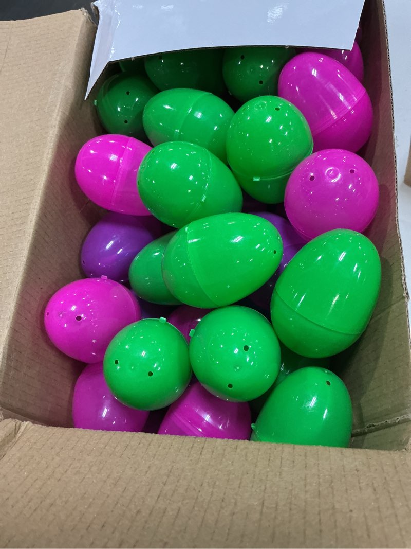Condition photo showing Good Condition for 100 pack prefilled easter eggs with assorted toys inside includes 6 surprise golden eggs, 100 plastic easter eggs filled with toys for easter basket stuffers egg hunt party favors for kids boys girls style 4