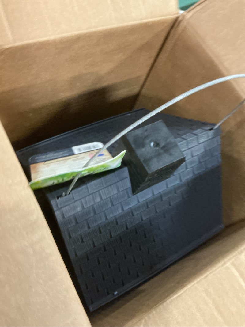 Condition photo showing Good Condition for North States Village Collection - Blue Cottage Bird Feeder: Hanging Bird Feeder for Outdoors, Holds 5 Pounds of Seed Blue 9.5 x 10.25 x 13.25 Cottage