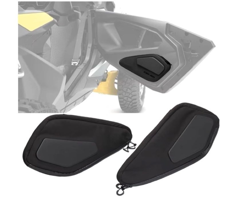 RUNNING PANTHER 2PCS Lower Door Bags for Can Am Maverick R, UTV Black Lower Door Panel Side Storage 