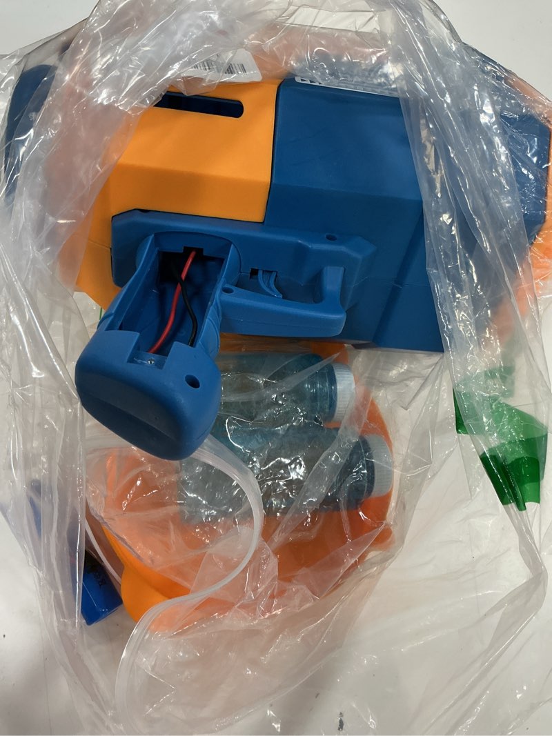 Condition photo showing As Is for upgraded 132 holes bubble machine gun,bazooka bubble machine,rocket bubble gun bubble machine,summer toys bubble blaster maker for kids, wedding, birthday gift (light blue)
