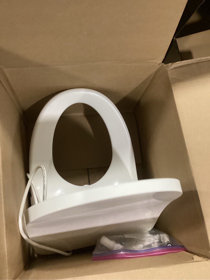 Condition photo showing As Is for Bio Bidet BB1200 Elongated Smart Bidet, Warm Water Wash, Heated Seat & Dryer, App & Remote Control Bidet + Air Dryer + Remote
