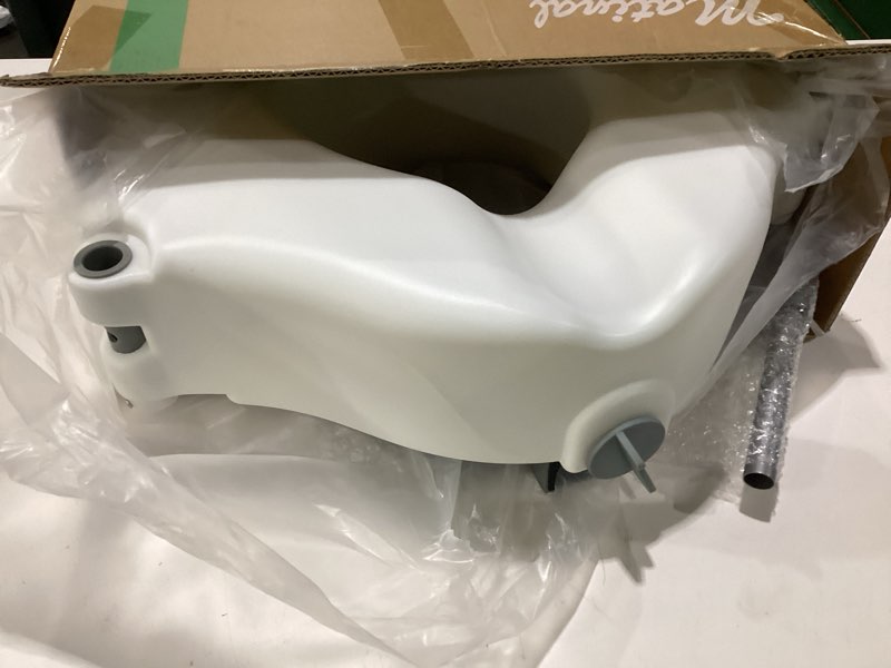 Condition photo showing As Is for 5" raised toilet seat with removable padded handles, toilet seat riser fit for seniors, elevated toilet seat & durable construction & secure locking