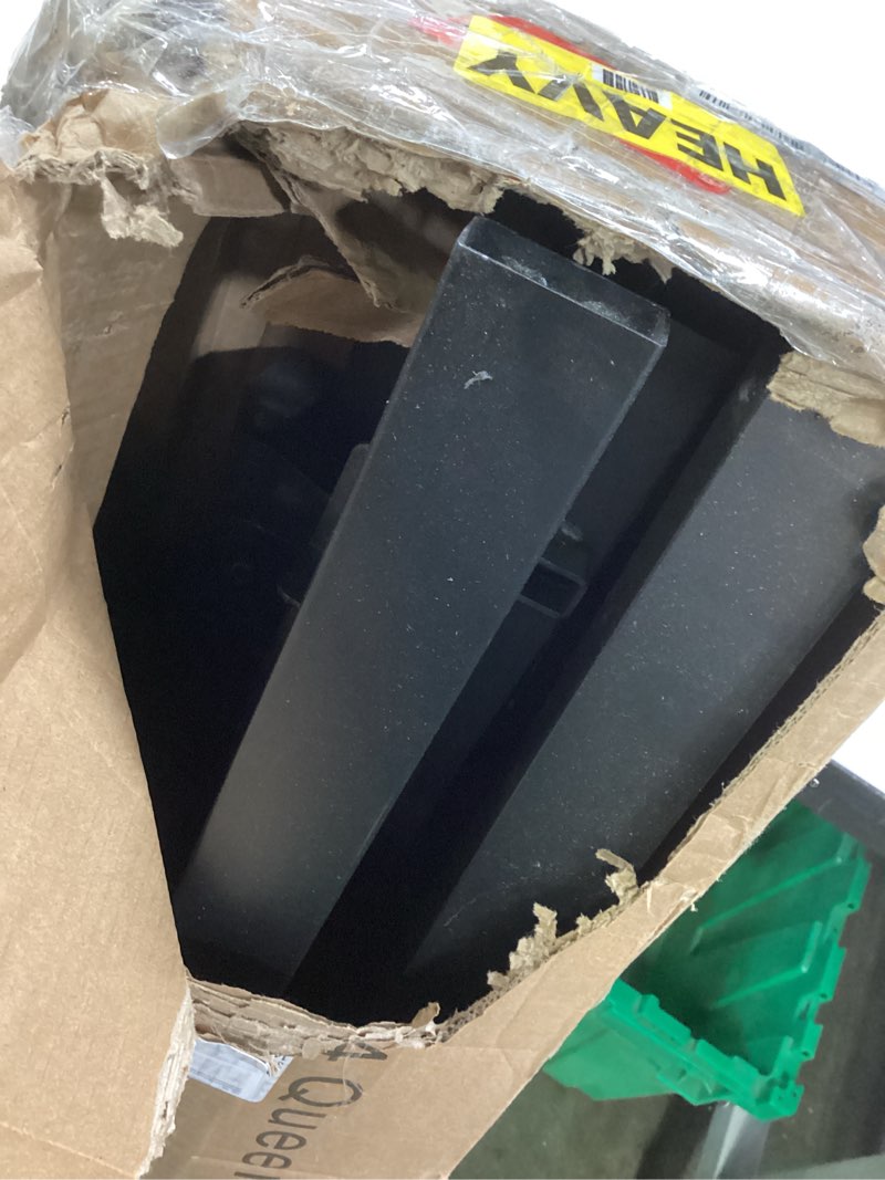 Condition photo showing As Is for EMODA Queen Bed Frame No Box Spring Needed 18 Inch Heavy Duty Metal Tall Platform Bed Frame Queen Size with Large Storage Space, Easy Assembly, Black Queen 18 inch