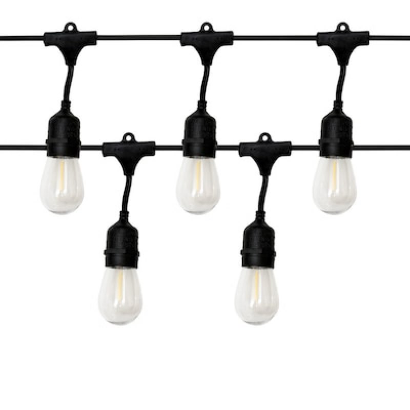 harbor breeze 48-ft plug-in black indoor/outdoor string light with 24 white -light led edison bulbs