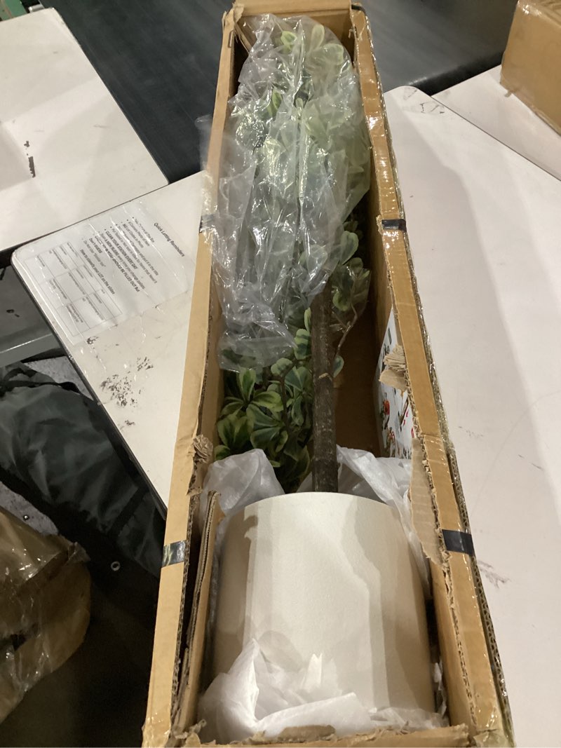 Condition photo showing Good Condition for 6ft faux olive tree with decorative planter, olive trees artificial indoor with textured trunk, silk leaves and olive fruits, fake plants for living room, entryway and office decor