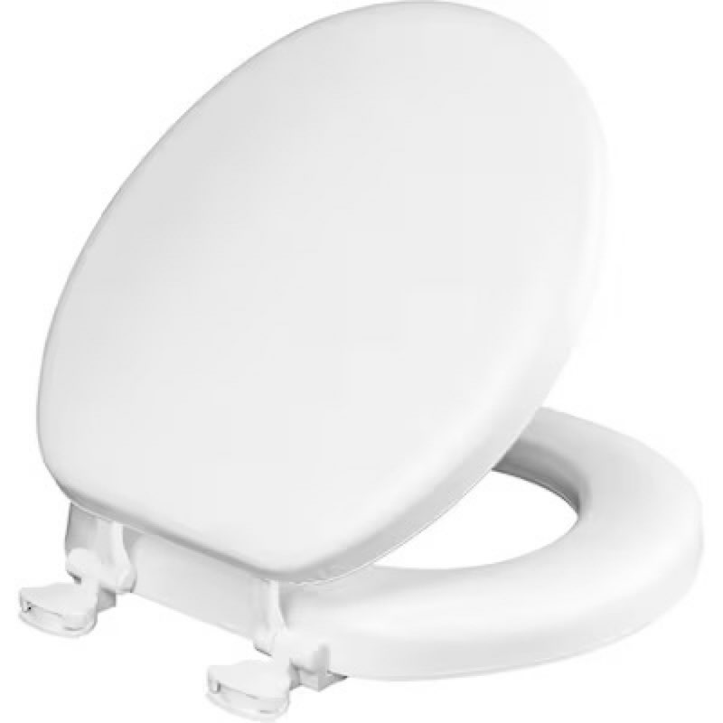 Mayfair by Bemis Eden Cushioned vinyl White Round Padded Toilet Seat