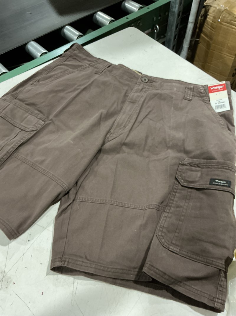 Condition photo showing Good Condition for wrangler authentics men's classic cargo stretch short 40 chocolate brown
