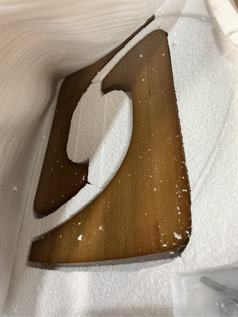 Condition photo showing New/Like New for cajca coffee table for living room mid century modern center table with glass top and wood, brown/walnut brown/walnut 32 inch