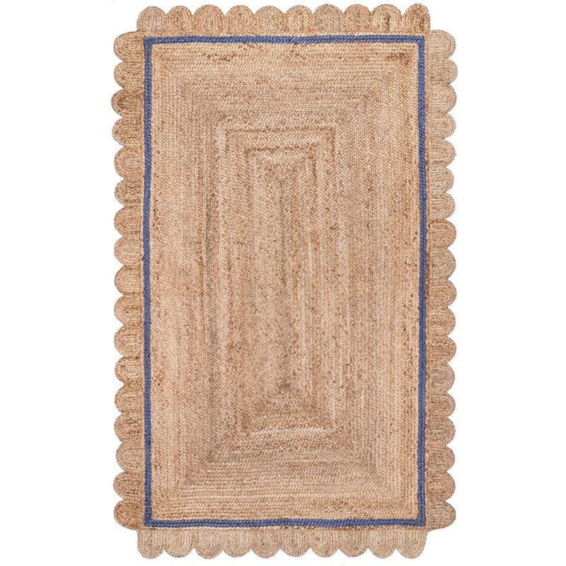 Tera Petals Braided Jute Area Rug, 2’x8’