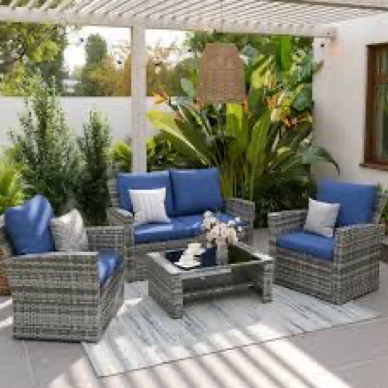 (Incomplete )Outdoor Seating Group With Cushions