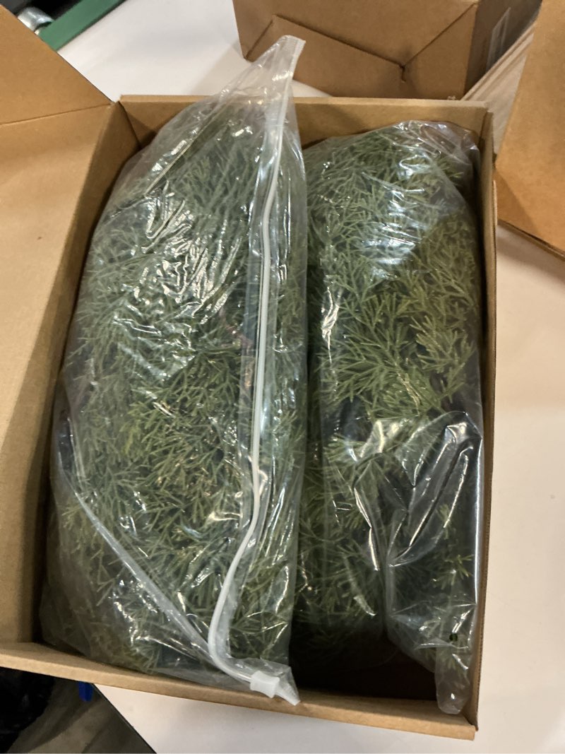 Condition photo showing Good Condition for 6 FT Christmas Garlands – Pack of 2 Cedar Garland Artificial Pine Real Touch Faux Greenery Vine for Winter Holiday Decor, Table Centerpieces, Mantle, Wall, Indoor Outdoor Decorations Flowers Eucalyptus Garlands