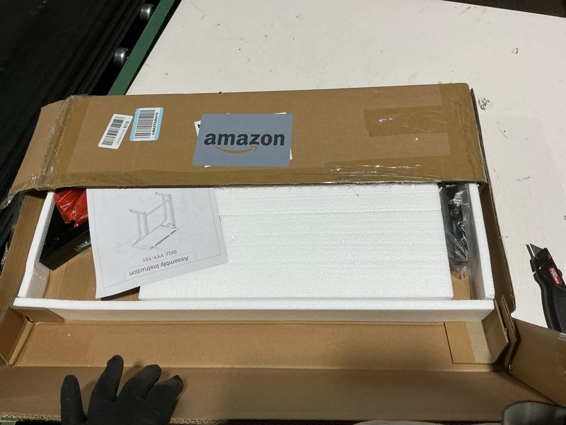 Condition photo showing Good Condition for 24"Wx 28"H Folding TV Tray for Eating, Foldable TV Dinner Table, Side Table Slide Under Couch, C-Shaped End Table with Devices Slot & Charging Stations, Small TV Tray for Living Room, Bedroom(Brown) Rustic Brown