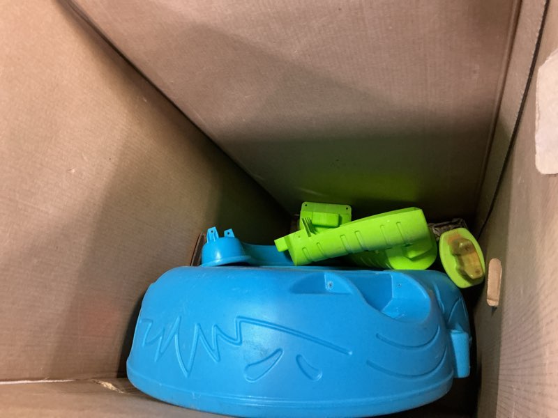 Condition photo showing As Is for step2 tropical rainforest kids water tables, outdoor toddler activity table, ages 1.5+ years old, 13 piece water toy accessories, blue & green