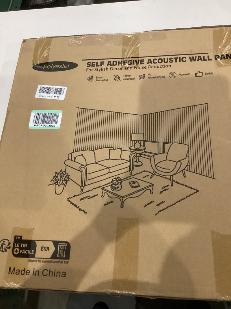 Condition photo showing As Is for Art3dwallpanels 24" X 24" Acoustic Panels 6 Pack Soundproof Wall Panels Sound Dampening, 3D Wall Decor Absorbing Panels, White and Gray White & Gray